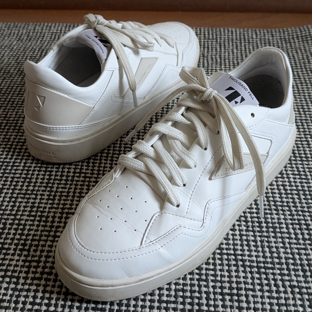 Women's Court Sneaker - White W/ Tan Accents